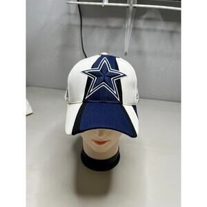 VINTAGE Dallas Cowboys Hat Reebok Fitted Cap White Star Logo NFL Football Rare